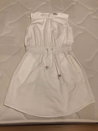 GF Ferre white poplin cotton dress with elastic waist 34