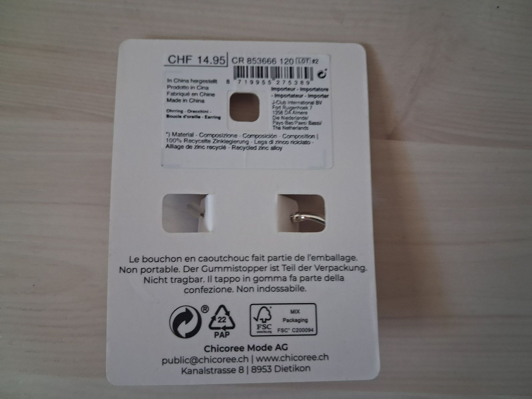 Ohrringe & -stecker: OHRRINGE CHICOREE – Neu und originalverpackt aus langnau von Santos1411 1