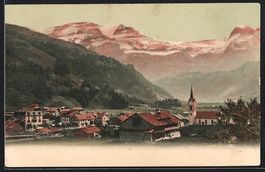 Lenk, Dorfpartie mit Kirche und Wildstru