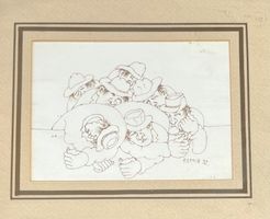 Anton Repnik geb. 1935 Original Zeichnung Tusche 1982