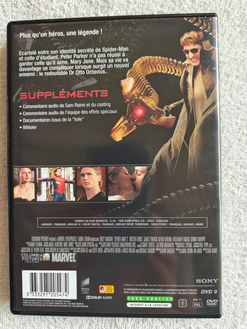 Tutti i DVDs: DVD Marvel :  Spiderman 2, langue français/ anglais – Usato da Lausanne venduto da GeoTrouvetou1952 1