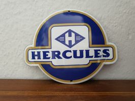 Emailschild Hercules Motorrad, Emaille Schild Reklame Retro