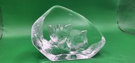 Mats Jonasson Katzen Skulptur Figur Glas