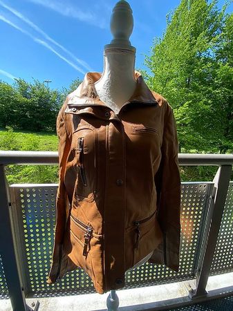 Lederjacke Napa beige Grösse M DERIMOD