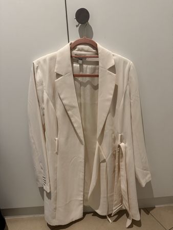 Robe blazer long H&M blanc avec ceinture taille 38 neuf