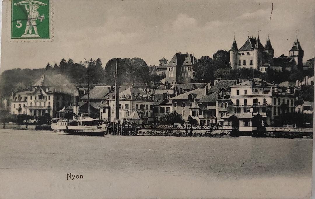 Cartoline postali: NYON - Bateau à vapeur - 1910 – Usato da Delémont venduto da Domdom1