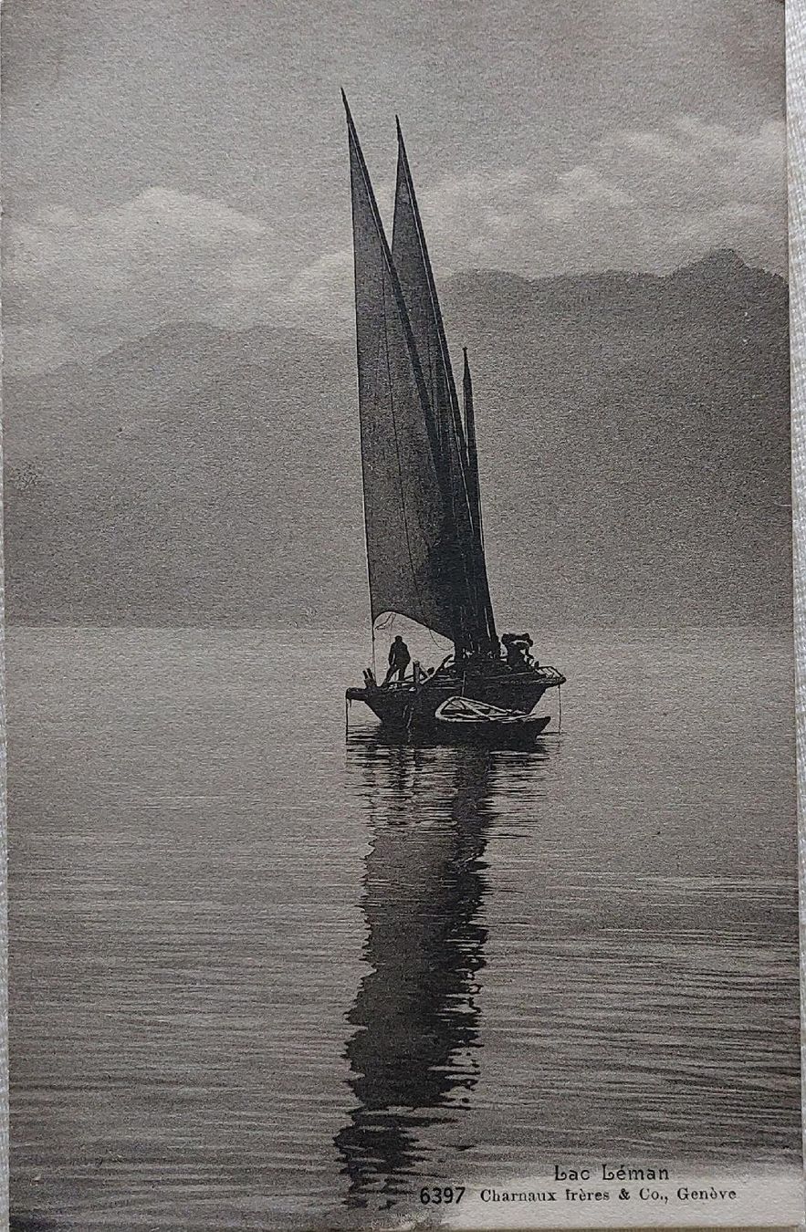 Ansichtskarten: Lac Léman - Barque – Gebraucht aus Delémont von Domdom1