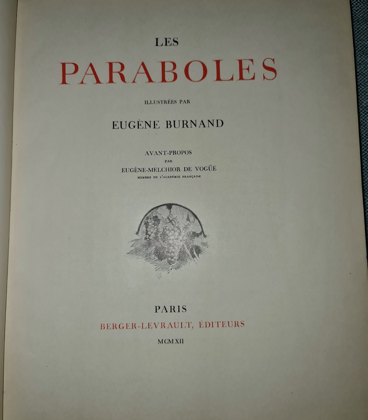 Libri: Les Paraboles / Illustrations Eugène Burnand. – Usato da Cortaillod venduto da signep