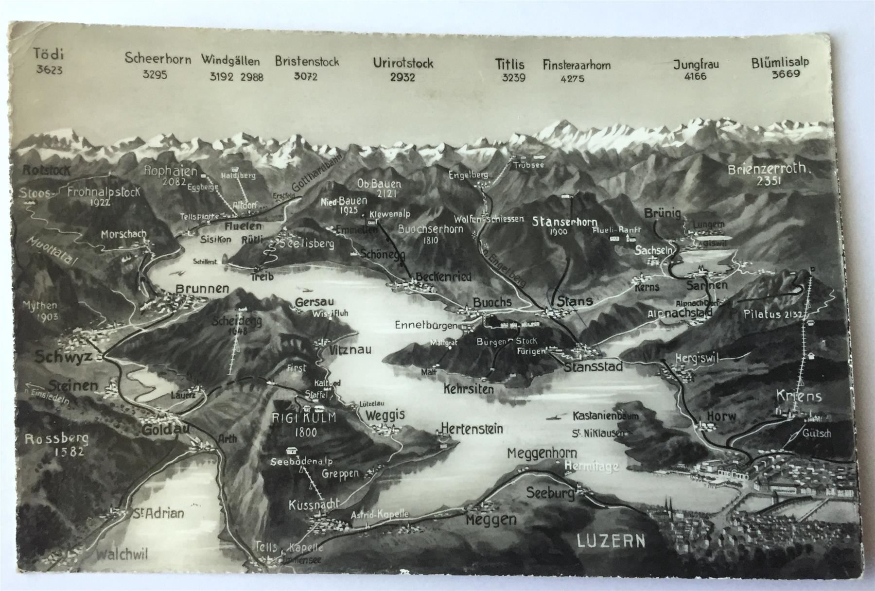 Cartoline postali: LUZERN Panorama, Nr. 750 – Usato da Jona venduto da philajona