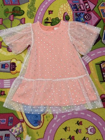 Sommerkleid, Kleid, Mädchen, Glitzer, altrosa, 98-104, neu