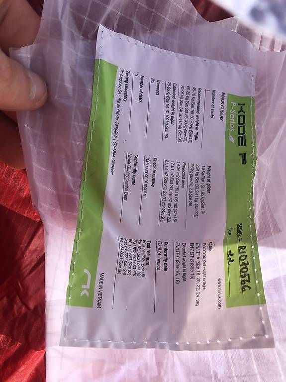Sport dell'aria & Aquiloni: Voile Niviuk code P 22 – Usato da Savièse venduto da che_7r86 2