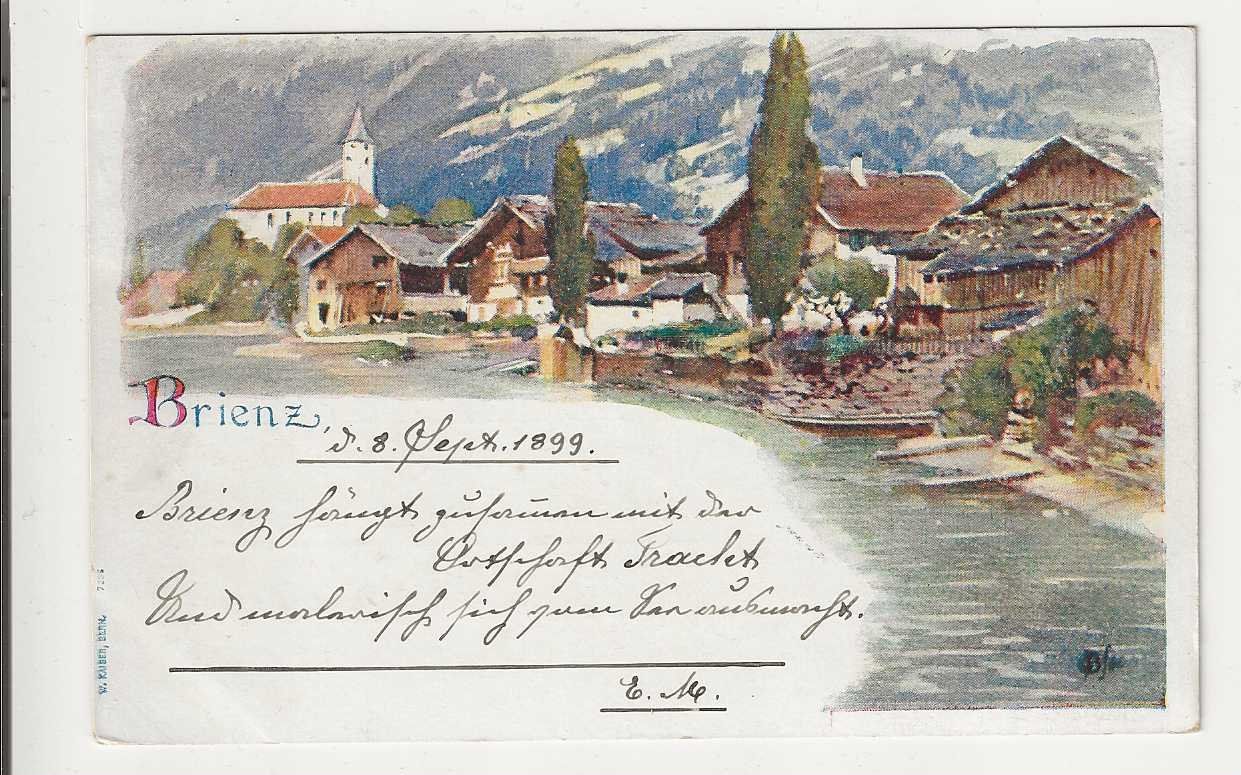 Cartoline postali: Briez, Litho, 1899 – Usato da Spiez venduto da Niesen20