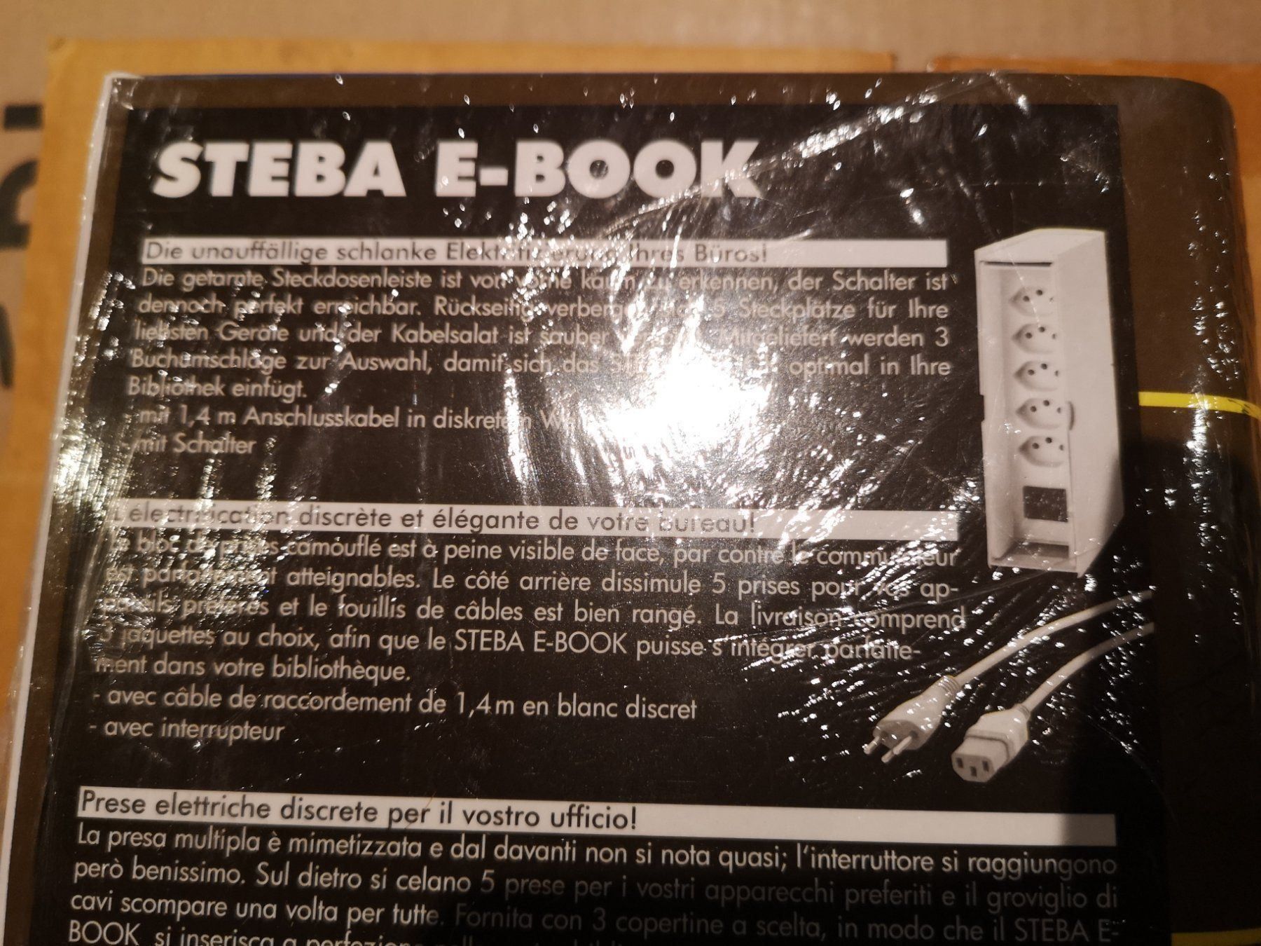 Stecker: Steffen Steckdosenleiste Steba E-Book Steckdose in Buchform – Neu und originalverpackt aus Kloten von Euroasia 5