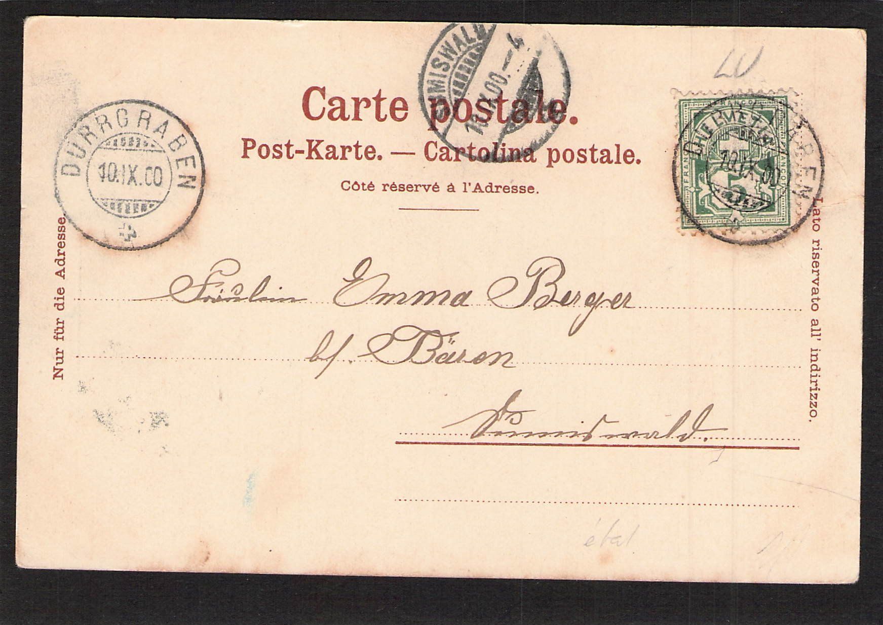 Cartoline postali: ^Gruss  aus Vitznau LU , gel. 1900 – Usato da Reichenburg venduto da Pipo-67 1