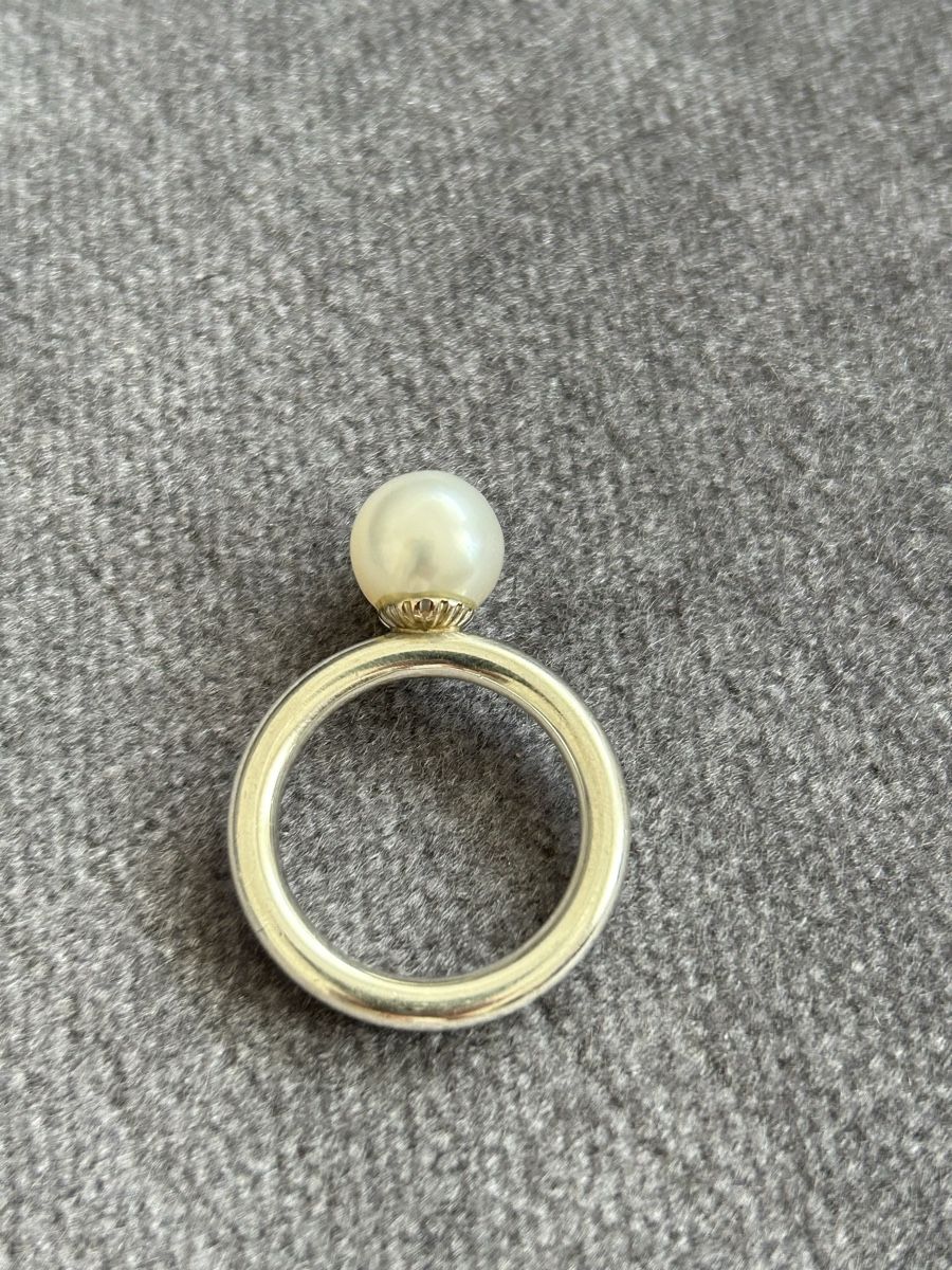 Anelli: Ring Silber mit weisser Südseeperle – Usato da Reinach BL venduto da meinstil 1