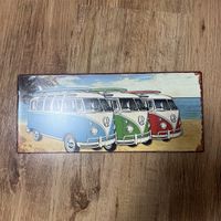 Metallschild VW Bus Motiv mehrfarbig neuwertig