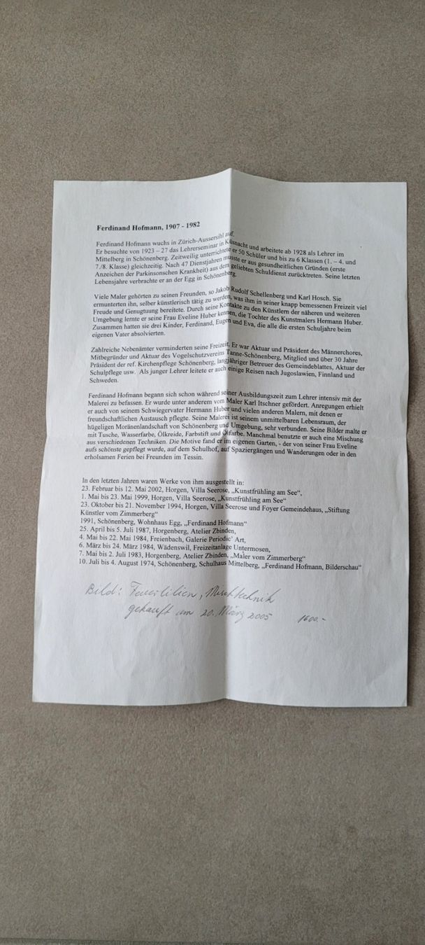 Dipinti: Gemälde Ferdinand Hofmann Original – Usato da Zürich venduto da Hahmels 2