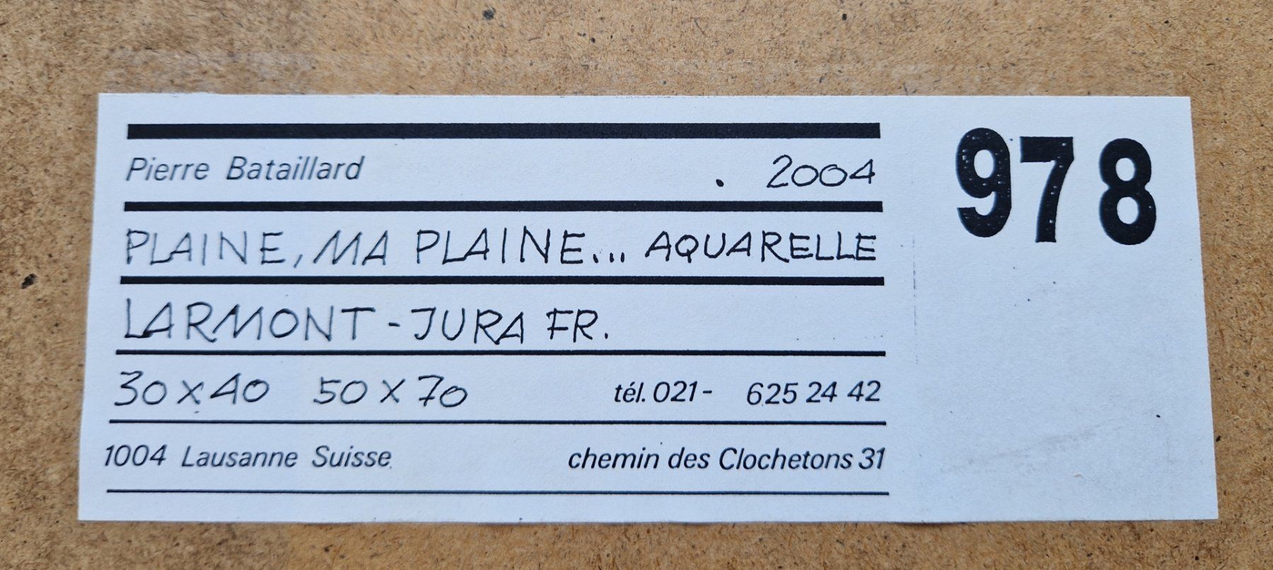 Gemälde: Aquarelle 2004 - Pierre Bataillard – Gebraucht aus Fortunau (Ayent) von le.baron 2