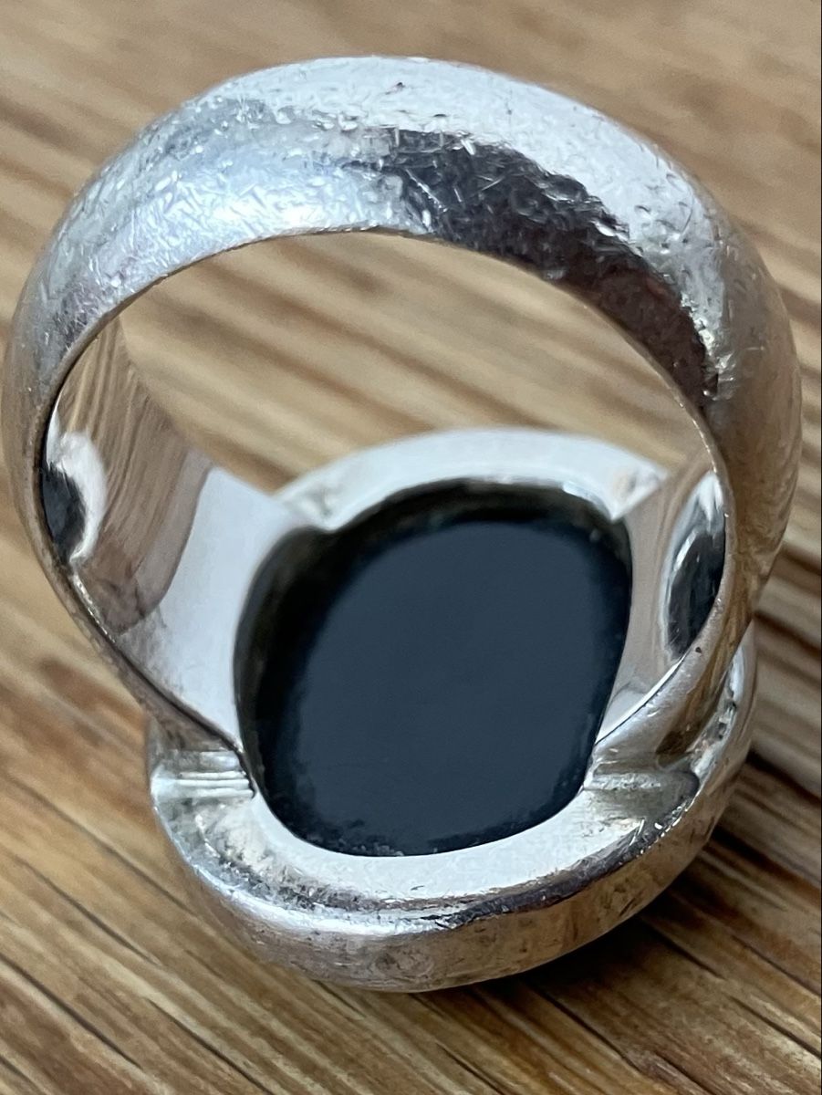 Anelli: Fingerring 925 Silber mit Onyx Stein Gr 53 – Usato da Willisau venduto da son_lq7g 2