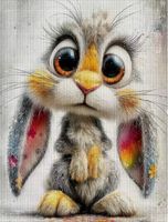 Kreuzstich-Handarbeit-Geschenk-Basteln-Sticken-Hase-30x40cm
