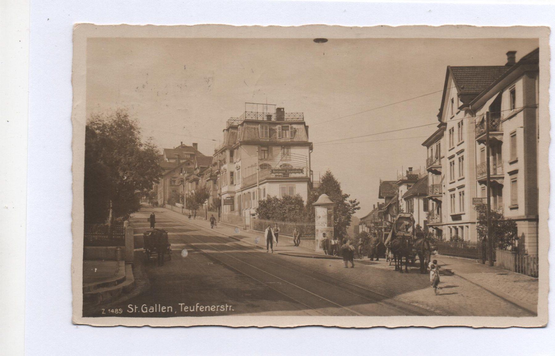 Ansichtskarten: ST. GALLEN Teufenerstrasse - Pferde-Kutsche - Litfaßsäule – Gebraucht aus Jona von philajona