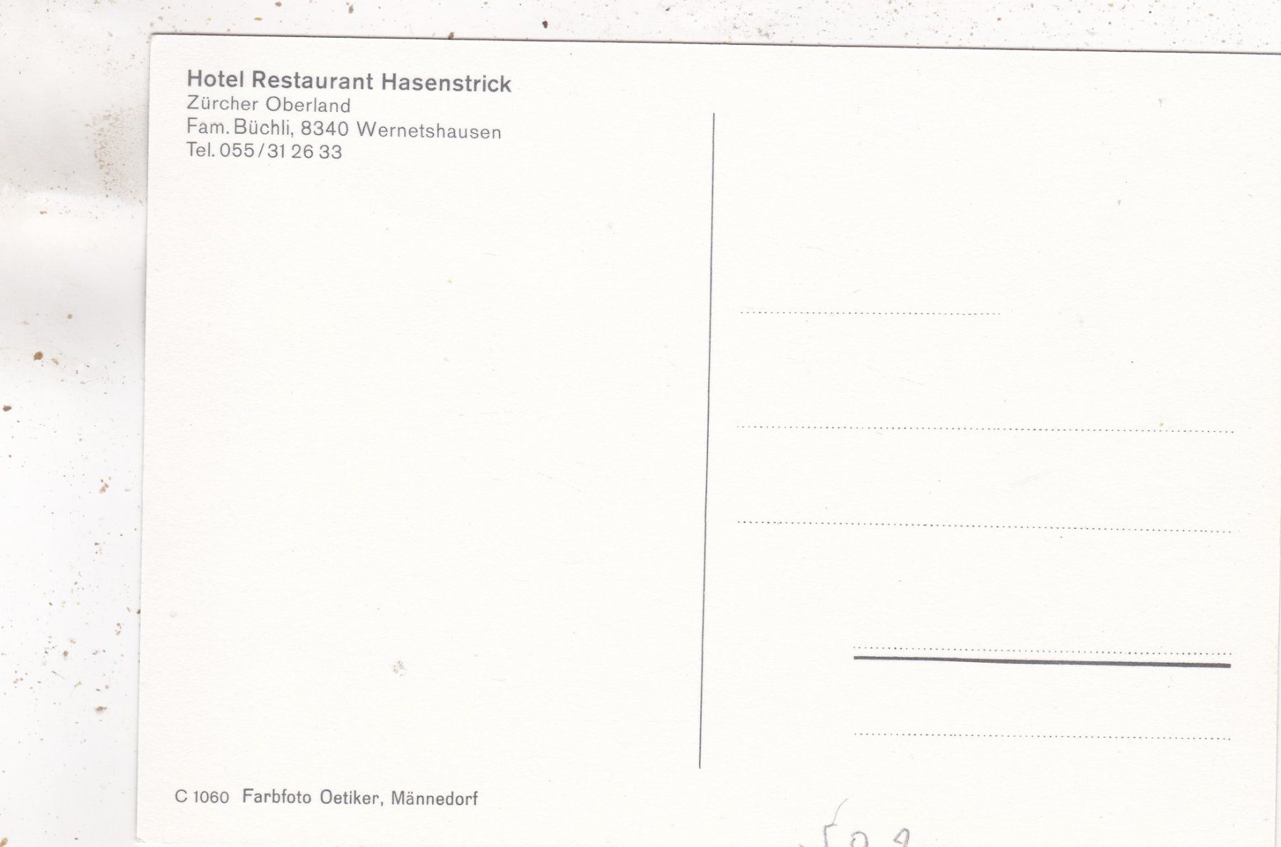 Cartoline postali: Restaurant Hasenstrick Wernetshausen – Usato da Herisau venduto da Lisegrat2008 1
