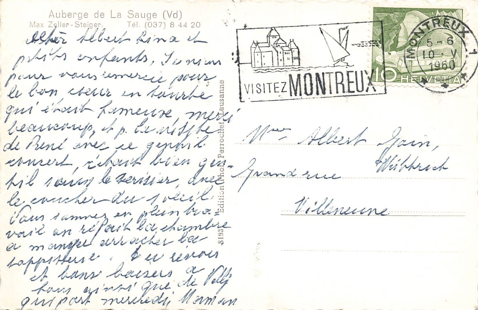 Cartoline postali: Auberge de la sauge – Usato da Biasca venduto da Blenio71 1