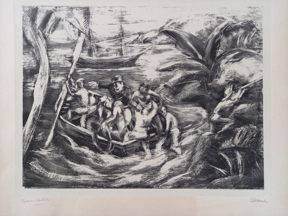 Charles CLÉMENT (1889-1972) litho, enlèvement des négresses (Gebraucht ...
