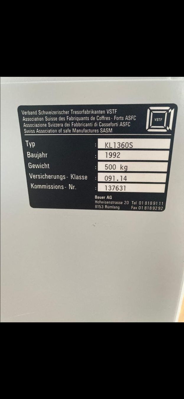 Coffre-fort: Tresor 500 KG – D'occasion à Bülach par ser_2rfr 2