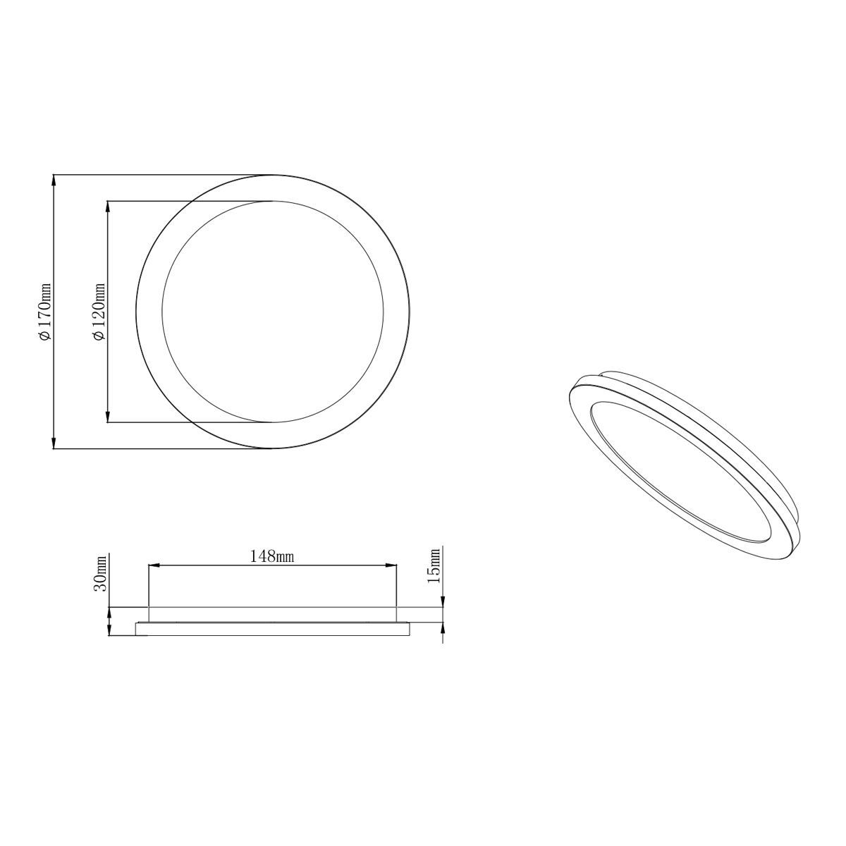 Lampadari & plafoniere: LED Deckenleuchte, Dimmer, IP44, 17 cm Ø – Nuovo (secondo la descrizione) da Kreuzlingen venduto da Smart-Light 2