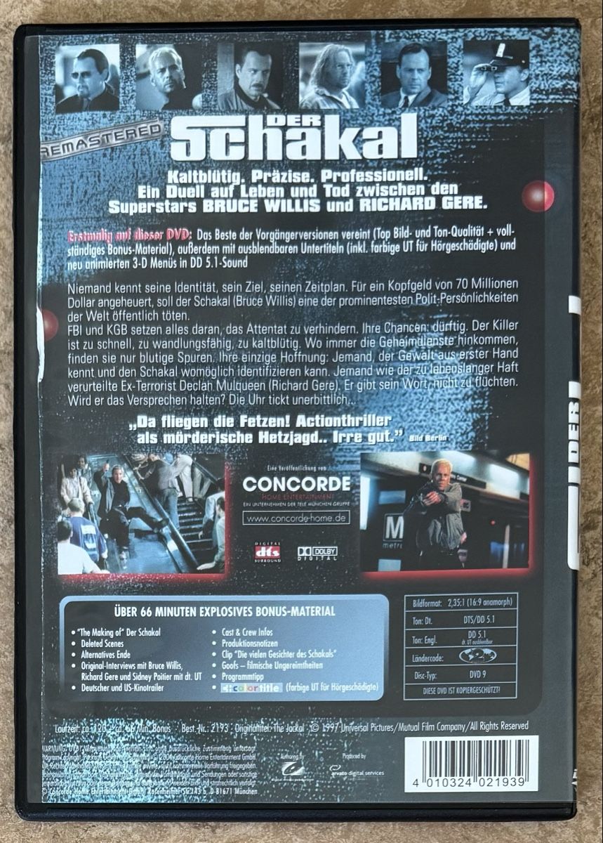 Tutti i DVDs: DER SCHAKAL  – Nuovo (secondo la descrizione) da Dietikon venduto da AndreaSch01 1