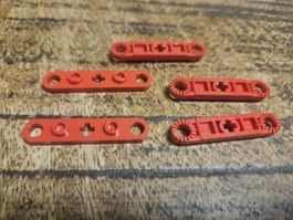 lego 2711 lot de 5 pièces Red Technic, Plate 1 x 5