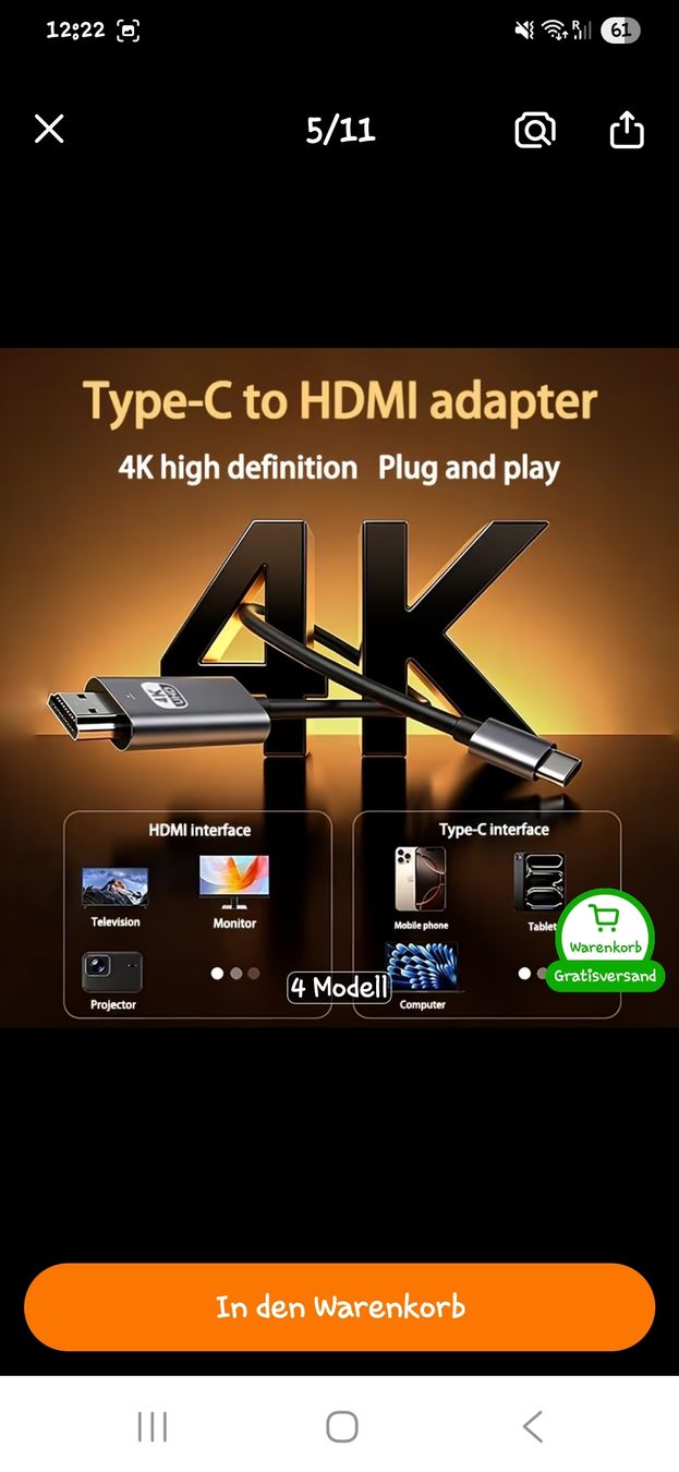 Adattatori: Kabel USB-C auf HDMI – Usato da Safenwil venduto da Rnokia 1