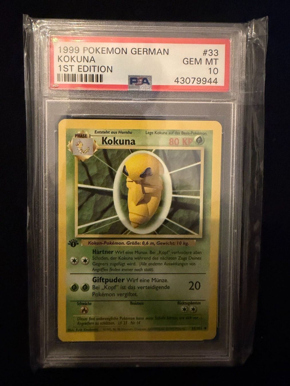 Pokémon Carte collezionabili: PSA 10 Kokuna 33/102 Basis Set 1. Edition Deutsch – Usato da Würenlos venduto da mbumech