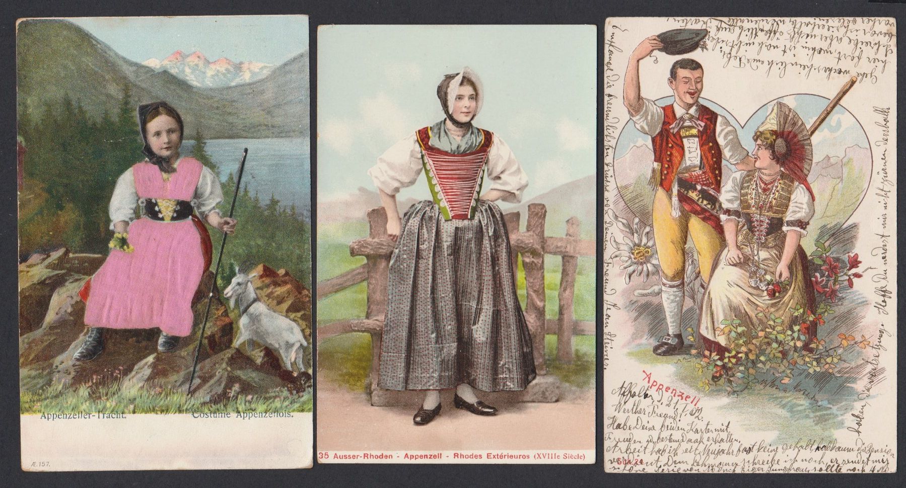 Cartoline postali: Appenzeller Trachten   :   11 alte Ansichtskarten – Usato da Vitznau venduto da Ropaku