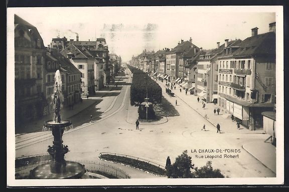 Cartoline postali: La Chaux-de-Fonds, Rue Léopold Robert,  – Usato da Berlin venduto da bartko-reher