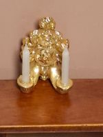 Goldener Kerzenständer für Puppenhaus, Vintage Reutter