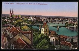 Basel, Albankirchlein mit Blick auf die 