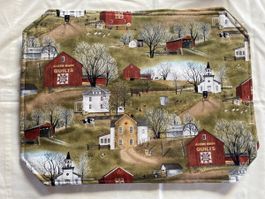 2x Amish Farmhouse Placemat 40x30cm, Country Chic Decor