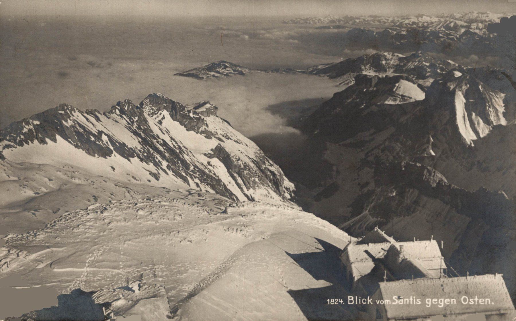 Ansichtskarten: Blick vom Säntis gegen Osten – Gebraucht aus Bronschhofen von Astore