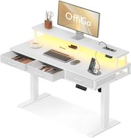 Schreibtisch höhenverstellbar 120 cm mit Schubladen Weiss