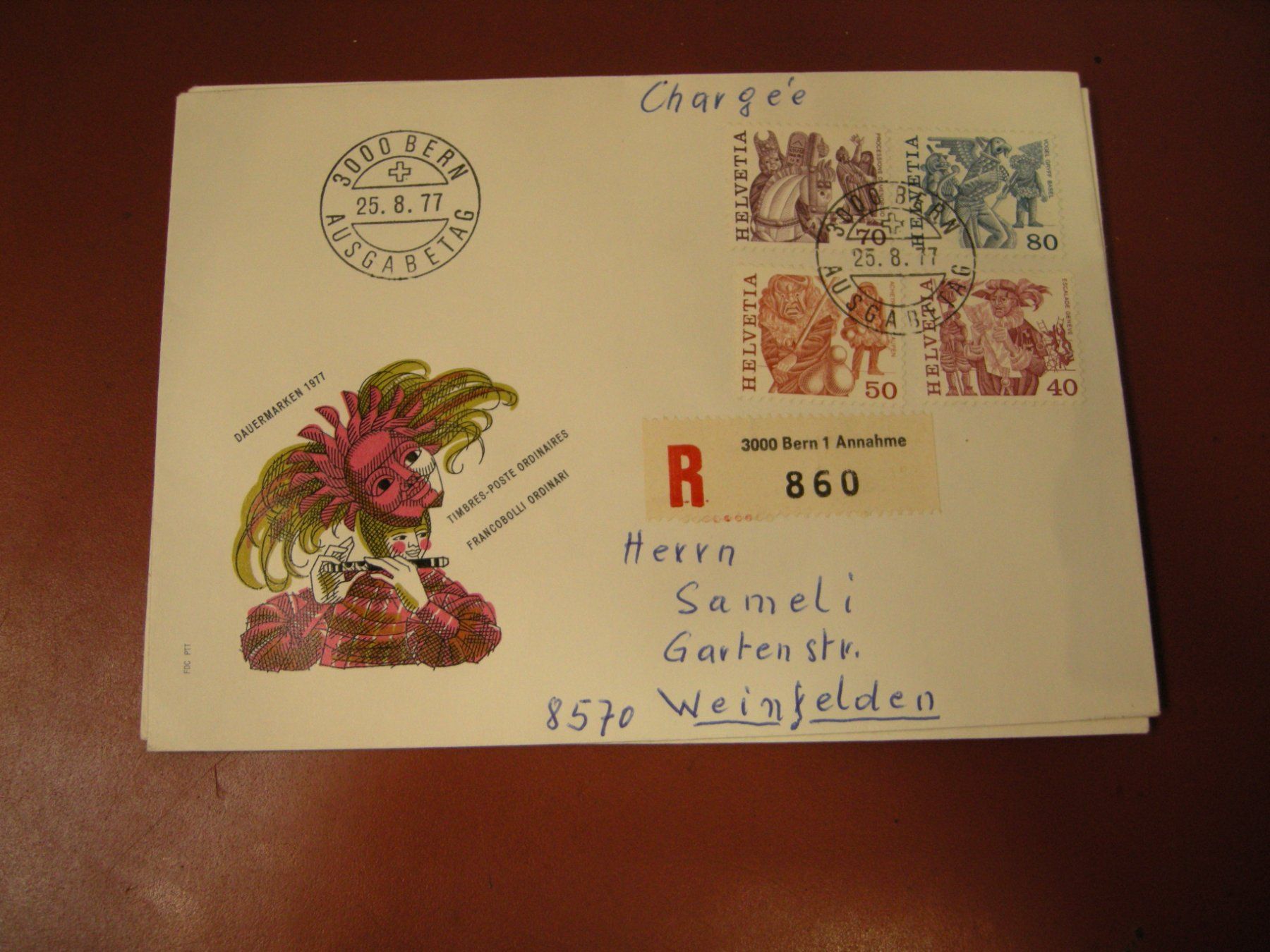 Alle Briefmarken: 1977, BERN  AUSGABETAG, SATZ DAUERMARKEN CHARGEE – Gebraucht aus Eschenbach SG von eDaisy 2