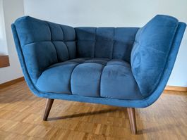 Samt Sessel Rory Dunkelblau