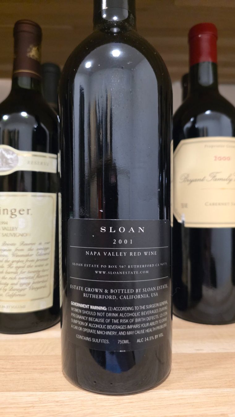 Wein: Sloan Estate 2001 - 75cl – Neu und originalverpackt aus Steinmaur von Mediascan