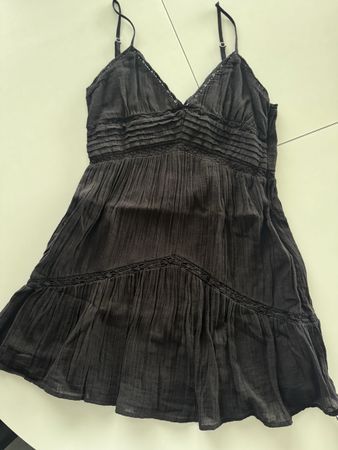 Schwarzes Sommerkleid aus 100% Baumwolle, Gr. S/36