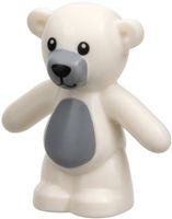 LEGO 98382pb011 White Teddy Bear with Black Eyes, Nose