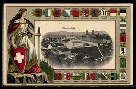Einsiedeln, Gesamtansicht, Wappen und He