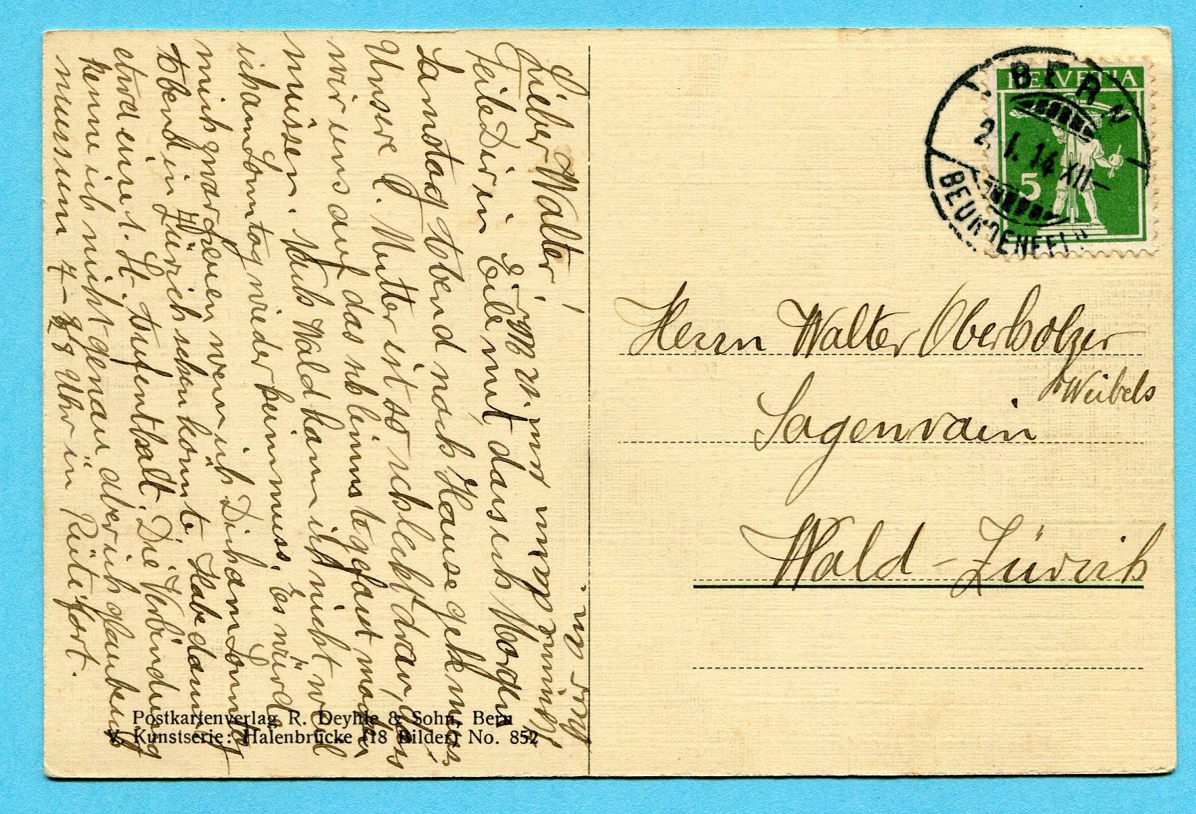 Cartoline postali: Halenbrücke bei Bern 1914 – Usato da Opfikon venduto da Prophila 1