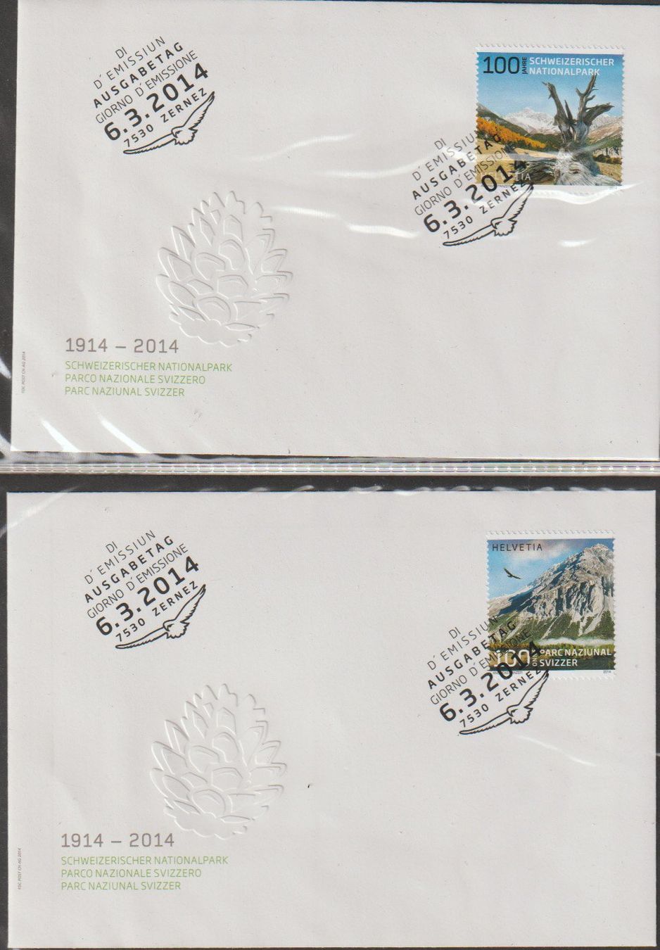 Alle Briefmarken: CH 4 Enveloppes Premier Jour  2014 – Gebraucht aus Crans-Montana von kira56 1