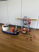Playmobil Hafen Set Schiff Kran LKW Figuren guter Zustand